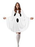 HOMELEX White Ghost Poncho for adult Halloween Costume Women with Attached Hood
