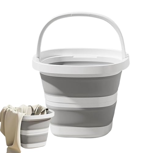 Secchio Portatile - Grande Contenitore Per L'acqua Per Il Bucato, Vasca Compatta Da 10 Litri | Secchio Pieghevole Per Carichi Pesanti, Design Della Maniglia Impermeabile, Stoccaggio Leggero Pieghevole