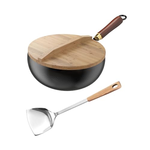 Wok de hierro para cocina con mango de madera, 26 cm miniatura 7