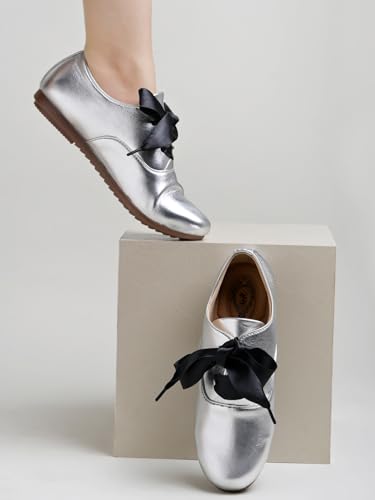 Image of Women and Girls Solid Lace-Up Smart Casual Sneakers
