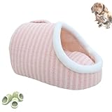Cozy Hideaway Pet Bed, Cozy Pet Hideaway Bed for Dogs, Dog Bed with Cover Cave Warm Slipper, Cozy Cave Dog Bed, Non-Slip Washable Soft Pet Slipper Cave Bed (Pink, Medium)