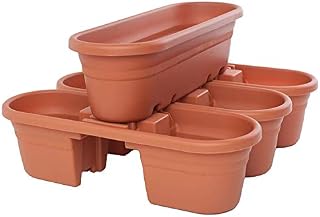Bloem MRP421-46 Milano Rail Planters, Terra Cotta, 21" (4-Piece)
