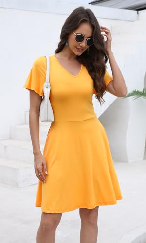 Image of COSSEN Women's Casual Short Sleeve Dress with Pockets