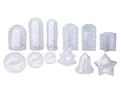 Formas navideñas de plástico transparente para colgar y decorar tu árbol 2