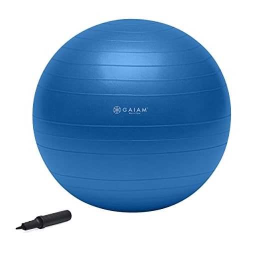 Gaiam Total Body Balance Ball Kit - Includes 75cm Anti-Burst Stability Exercise Yoga Ball, Air Pump, Workout Program
