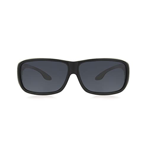Dioptics unisex adult Solar Shield Stone Sunglasses Fits Over Sunglasses, Black, 57 mm US2
