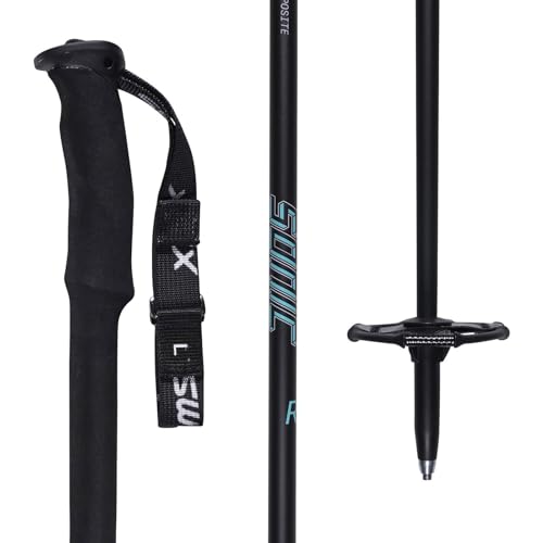 Swix Sonic R2 Unisex Erwachsene – Wintersport, langlebig, leicht, verstellbar, Composite Alpine Skitourenstock mit verlängertem Eva-Griff, 1150-1400