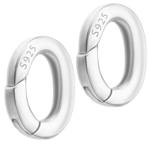 2 Stück Kettenverschluss Silber 925 O Ring Verschluss für Armbänder Schmuck Karabiner Federring Clips Feder Runde Federverschluss Metall Federtorring Für Schmuckherstellung Verschlüss