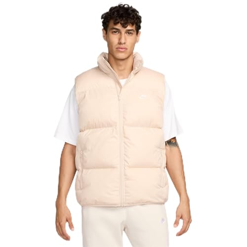 NIKE Club Therma-FIT Puffer Herren Weste Farbe: Beige/Weiß...