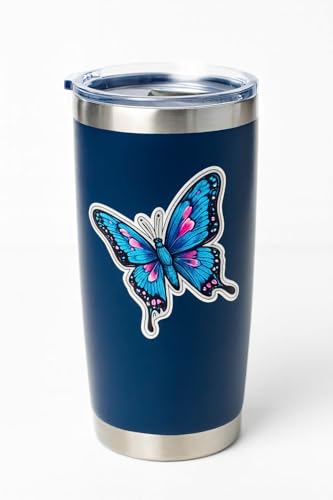 T& Sticker 3Pcs Cute Butterfly Stickers 3in Butterfly Stickers Decal Waterproof Bottles Sticker for Laptop Luggage Skateboard Water Bottle Phone.(Set 3)
