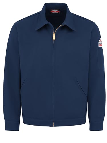 Bulwark FR Men's Midweight Flame Resistant Zip-In Jacket, Navy, X-Large Long