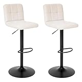 Coloris : Beige Atmosphera Créateur d\'intérieur - Lot de 2 Chaises de Bar Ajustable Delek 104cm Beige