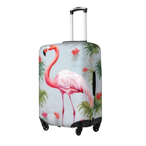 Travel Luggage Cover for Suitcase Tsa Approved, Washable Elastic Suitcase Protector, White Flamingo Suitcase Cover Anti-scratch Baggage Cover Fits 22-24 Inch Luggage Sleeve Medium2