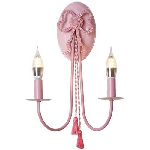 Apliques de Pared Rosas, lámpara de Pared Moderna de Mediados de Siglo con Forma de Arco, Luces de Pared para mesita de Noche de niñas y niños, para Sala de Estar, habitación Infantil y Dormitorio.