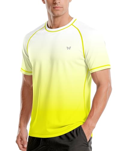 WISMBOX Herren Kurzarm UV-Shirt, UPF 50+ Sonnenschutz Schwimmshirt, Schnelltrocknend & Atmungsaktiv, Rashguard für Surfen, Schwimmen & Strand
