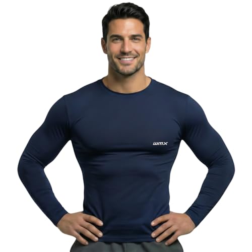 Image of WMX Full Sleeve Plain Athletic Fit Multi Sports Compression T-Shirt, Top Inner Wear