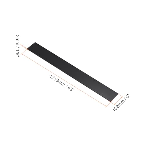 Image of 48 inch x 6 inch x 1 /8 inch HDPE Plastic Sheet, High Density Polyethylene Sheet Cutting Board Black Solid Block, [for DIY, Home Floor]
