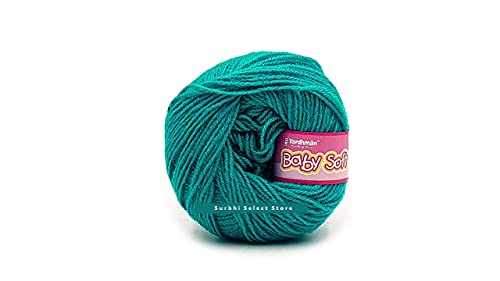Image of Vardhman BabySoft Knitting Yarn | 100% Acrylic Wool | 4 Ply | Thin Knitting & Crocheting Hook Thread & Lightweight | Special Baby Wool | 150 Grams (6 Balls of 25g) | Machine Washable | Ideal for Blankets, Hats, Booties Ultra-Soft for Baby Sweaters, Blankets, Caps, Socks, Soft toys, Art & craft | Available in multicolors - (BBL044 - Teal Blue)