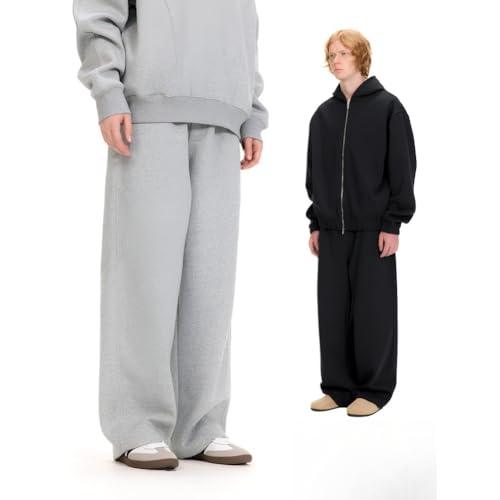 Men's Baggy Sweatpants 75% Cotton 25% Polyester, Straight Leg Casual Pants Relaxed Fit Lounge Jogger Everyday Wear4