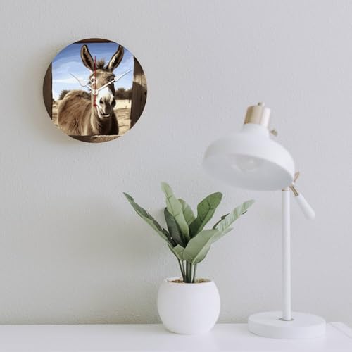 Horloge murale sans tic-tac âne blanc 34 cm moderne - 7