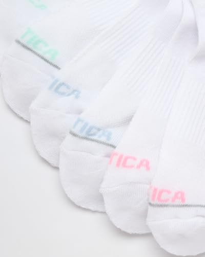 Image of Nautica Womens No Show Socks Moisture Wicking Low Cut Ankle Socks, 12 Pack | Moisture Wicking Dri-Motion Fabric, Cushioned Key Areas, Banded Arch Support, No Show Low Cut, Shoe Size 4-10
