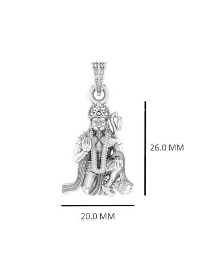 Pendentif Hanuman argent sterling 925 divinité ciselée Mtrolls S - 3