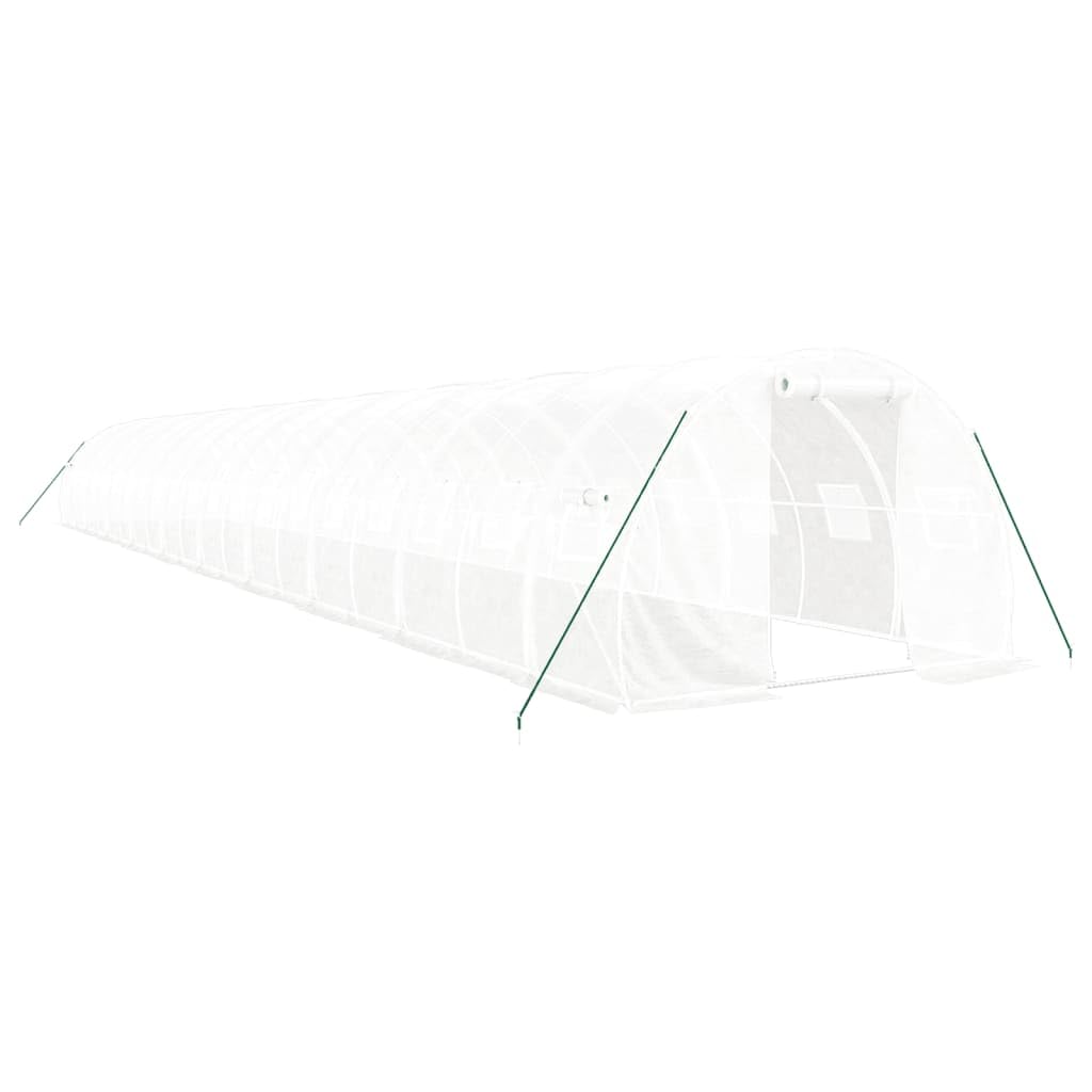 Homgoday Invernadero con Estructura de Acero Blanco 60 m² 20x3x2 m, Invernadero Caseta Jardín Terraza Plantas Semilla Cultivo Huerto Verduras Cubierta Casero