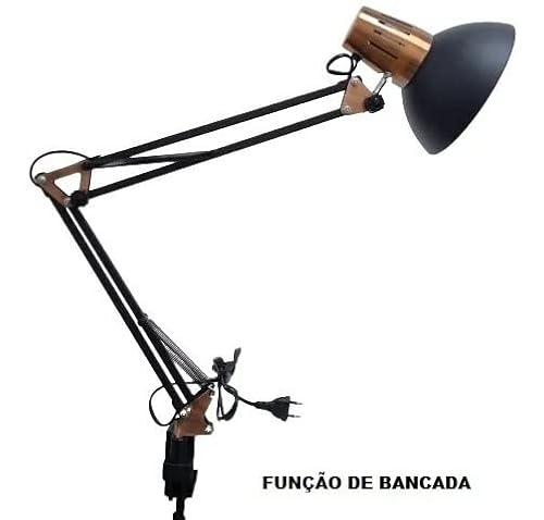 Luminária Articulável Pedestal Bancada Multiuso Sofisticada