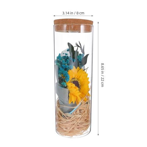 Botella de flores preservadas con luz LED para decoración de interiores 3