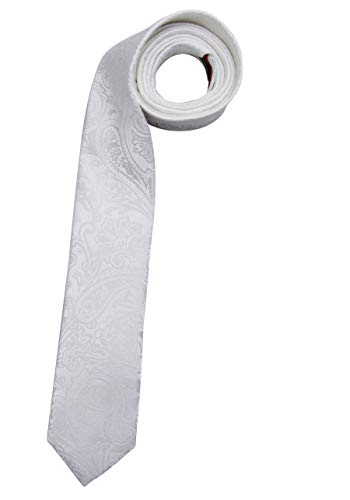OLYMP Cravatta Regular in pura seta Paisley Bianco...