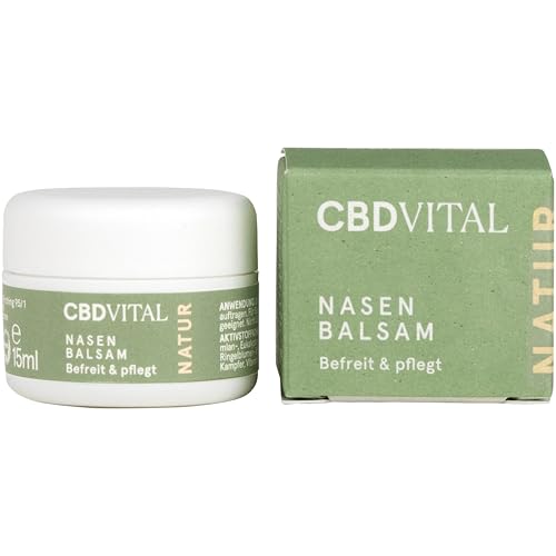 CBD Nasenbalsam mit Thymian Eukalyptus und Pfefferminz | Mit Cannabidiol für Nase Schleimhäute und Atemwege | CBDVITAL