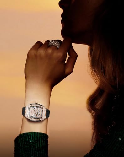 Image of OLEVS Automatic Watches for Women Self Winding Luxury Diamond Ladies Watch | Women's Gold Mechanical Wrist Watch, Date Waterproof, Original Import Dress Gift,Reloj Para Mujer
