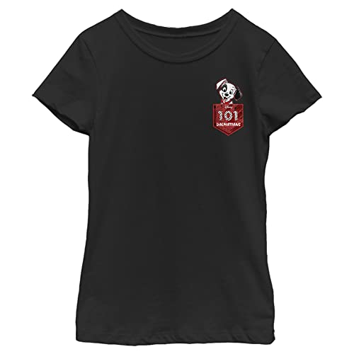 Disney 101 Dalmations Pocket Puppy Girl's Solid Crew Tee