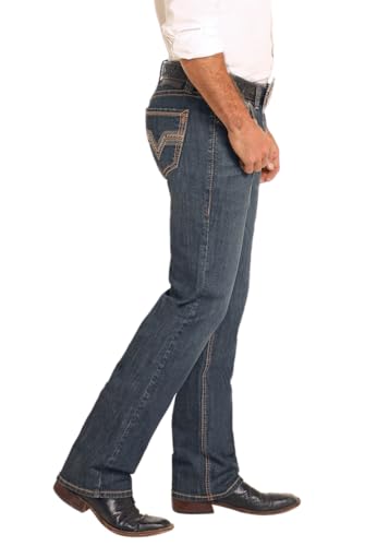 Rock & Roll Denim Men's Slim Fit Thick Stitch Straight Leg Jeans3