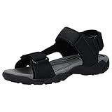 Transpirable Geox U Terreno + Grip, Sandalia Hombre, Negro, 46 EU