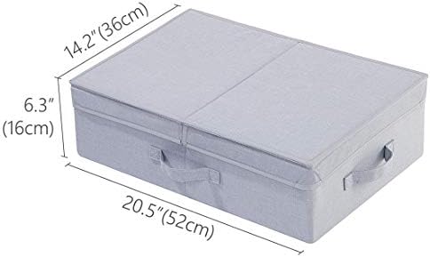 Collapsible Wardrobe Flat Storage Bins with Lid, Special for Kids' Socks, T-shirts, Clothes, Light Gray