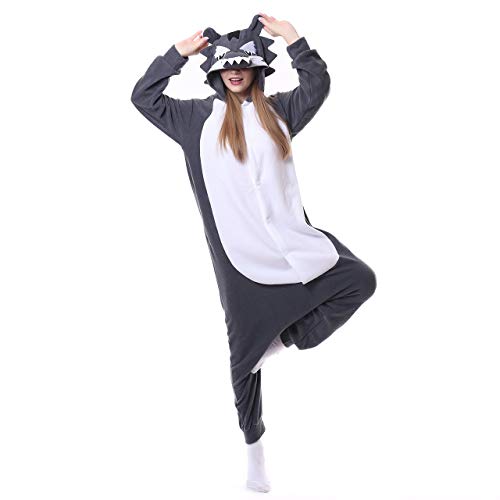 Lobo Gris Pijamas Cosplay Pijamas De Una Pieza Adulto Mujer Ropa De Dormir Carnaval Camisones Disfraces Halloween Trajes De Una Pieza Navidad Ropa De Casa