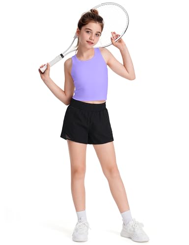 Image of JOCMIC Girls Tank Tops Athletic Tanks with Bra Racerback Sports Top