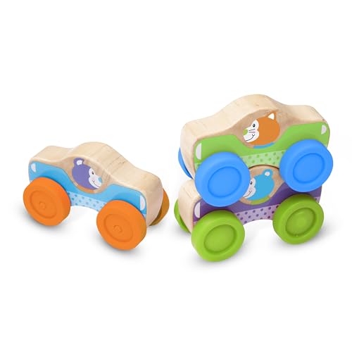 Melissa & Doug First Play Wooden Animal Stacking Cars (3 pcs) - image 9
