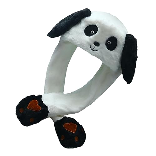 HONMEET Funny Party Dress-up Hat Plush Moving Ears Panda Hat One Size for Ages