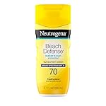 Neutrogena Sunscreen Lotion Beach Defense SPF 70, 6.7 fl oz, Face and Body Sunscreen, Oil Free, Fast Absorbing, Oxybenzone Free Sun Care