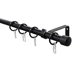 Cortinas Baratas Ikea Gardinia 32882 - Juego de Barras de Cortina, 1 Tapa, Juego Completo, Incluye Material de fijación, Longitud 130-240 cm, Metal/plástico, Negro