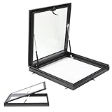 Skylight Roof Window, Tempered Glass Skylight Cover, Underground Lighting Well Window with Double Layer Tempered Glass,for Roof Hatch,Roof Skylight,Skylights,Attic, Basement,Sun Room(27.56in*27.56in)
