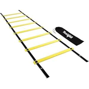 Yes4All Agility Ladder Speed Training Equipment, Adjustable Football Ladder for All Ages with Carry Bag, Durable, Portable, Multiple Colors & Rungs