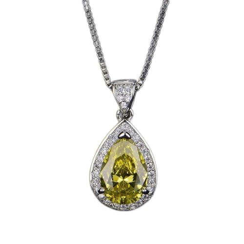 Collier pendentif goutte d'eau en argent 925 avec topaze rose pour femmes
