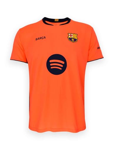 FC Barcelona Camiseta Naranja Tercera Equipación Adulto Temporada 25/26, Réplica Oficial, Unisex, Talla L, Cuello Redondo, Poliéster
