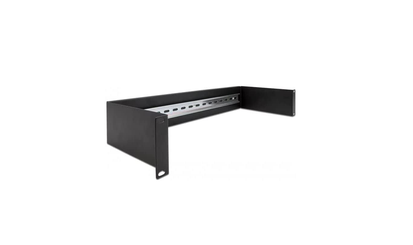 Delock Panel de Carril DIN de 19 Pulgadas, 2 UE, Color Negro