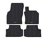 TRAVALL Rubber Car Mats (set of 4) compatible with Audi A3 (2012-2020) Heavy Duty Floor Mats Moulded Premium Mats Easy Clean Black with Clips - Anti Slip All-Weather Protection - Image 1
