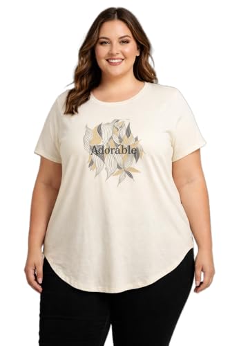 Image of In Love Women's Graphic Printed Cotton Plus Size Longline T-Shirt | Cotton fabric - soft longline T-shirt with easy plus-size fit