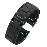 Generico Compatibile con il cinturino Armani AR5890 5891 5906 5905 serie acciaio rivestito in gomma for coppie maschili e femminili accessori for bracciale 20mm 23mm(Black-black,23mm)